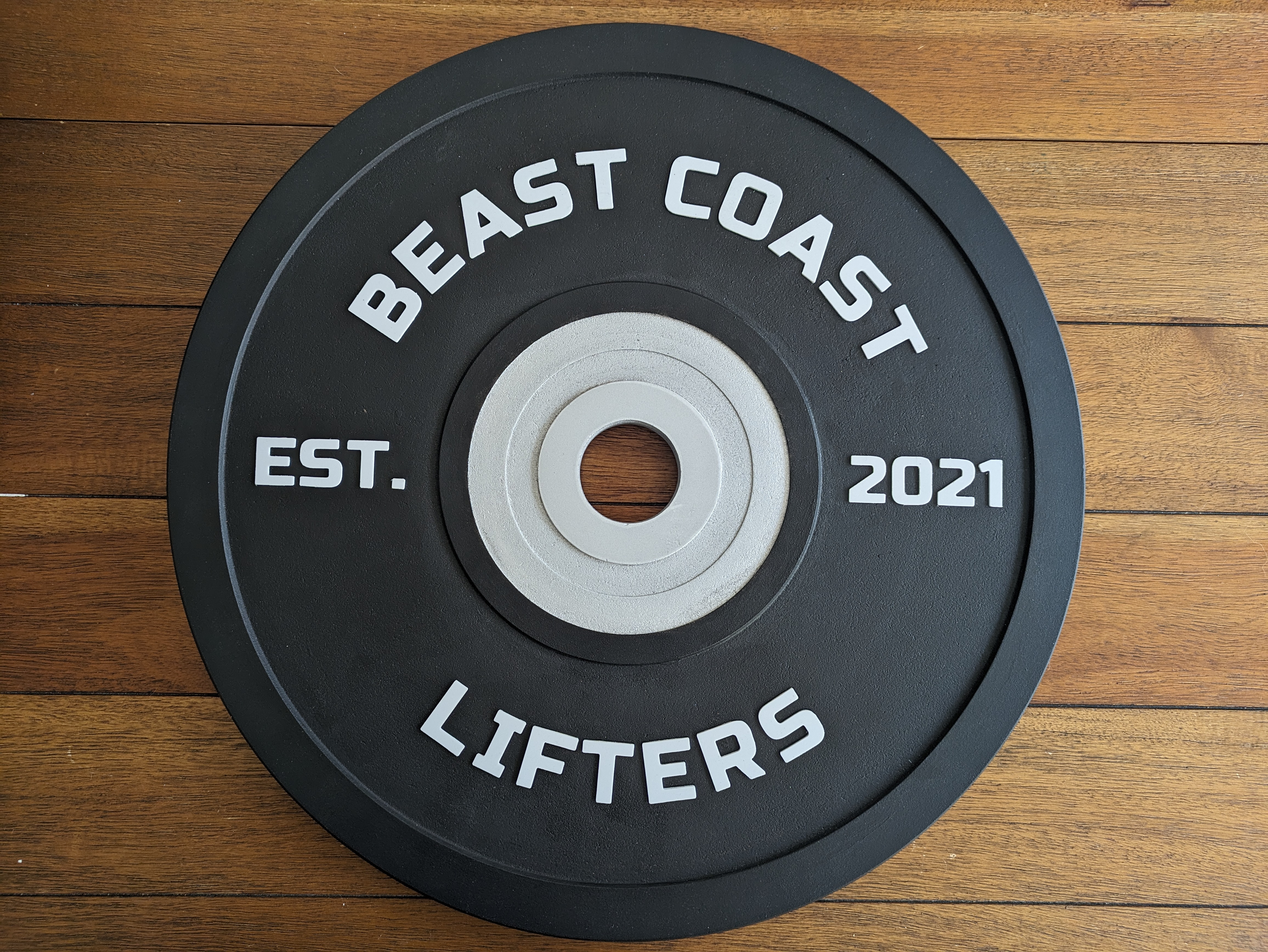 Finished custom bumper plate sign