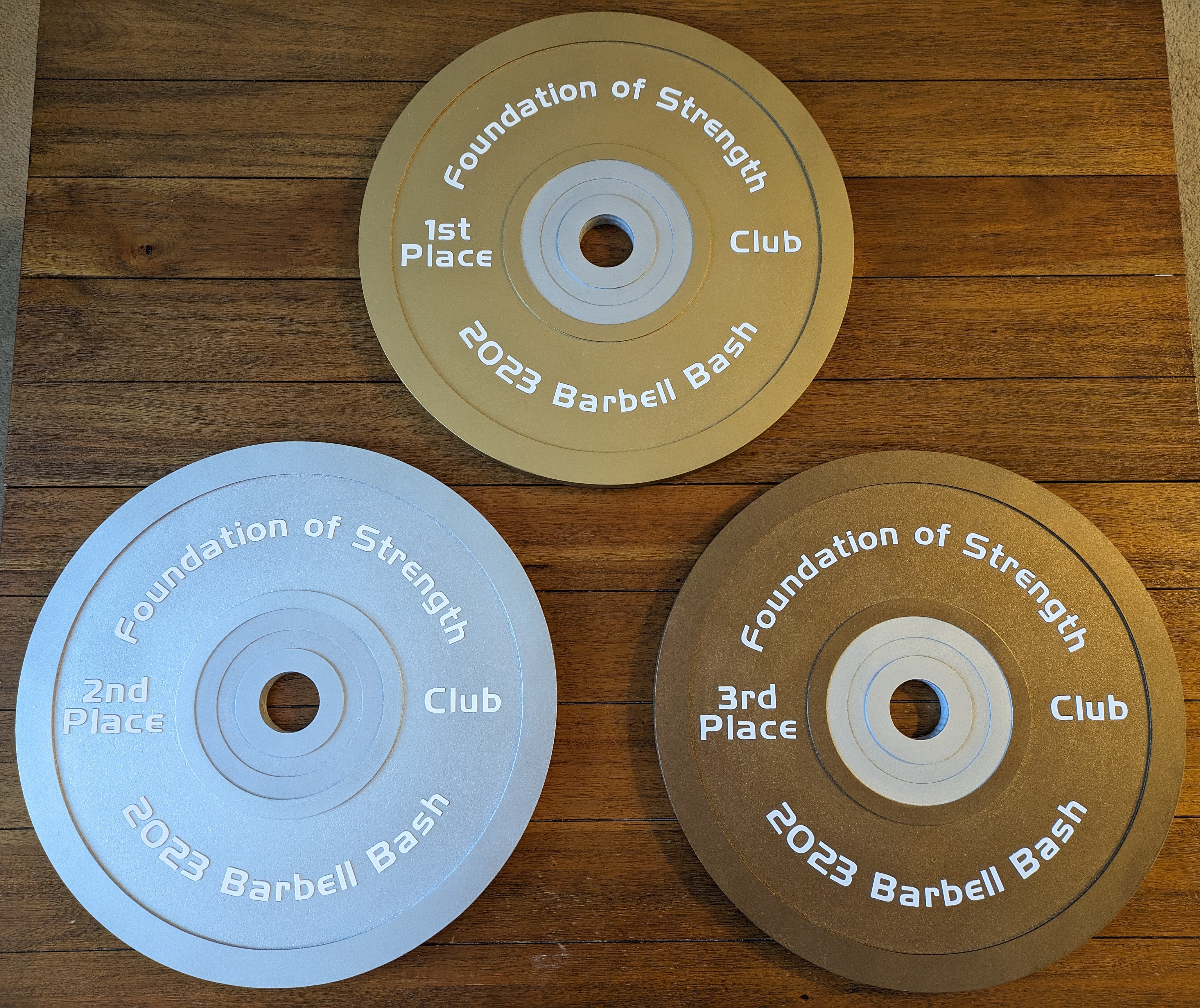 Finished custom bumper plate sign