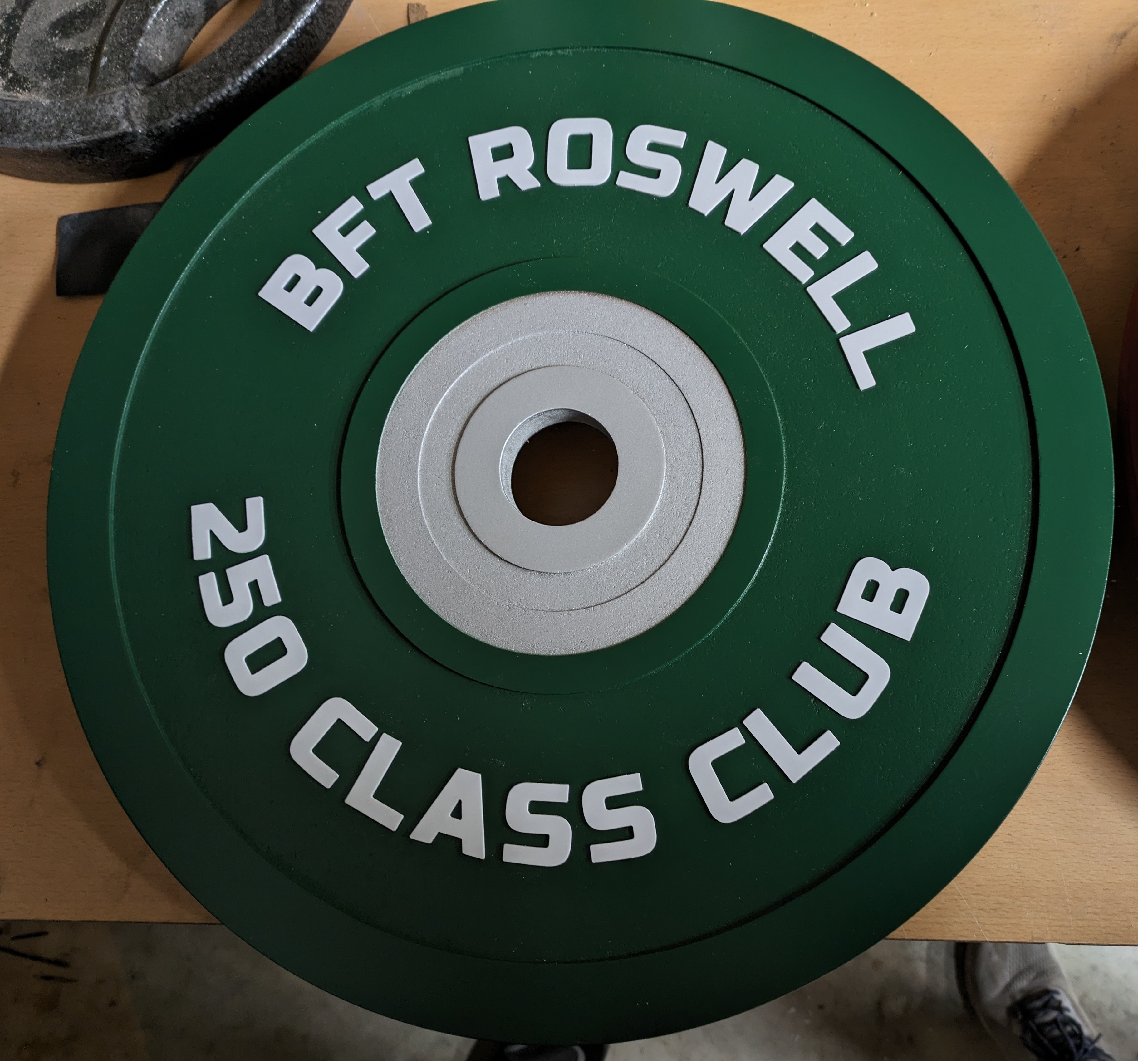 Finished custom bumper plate sign