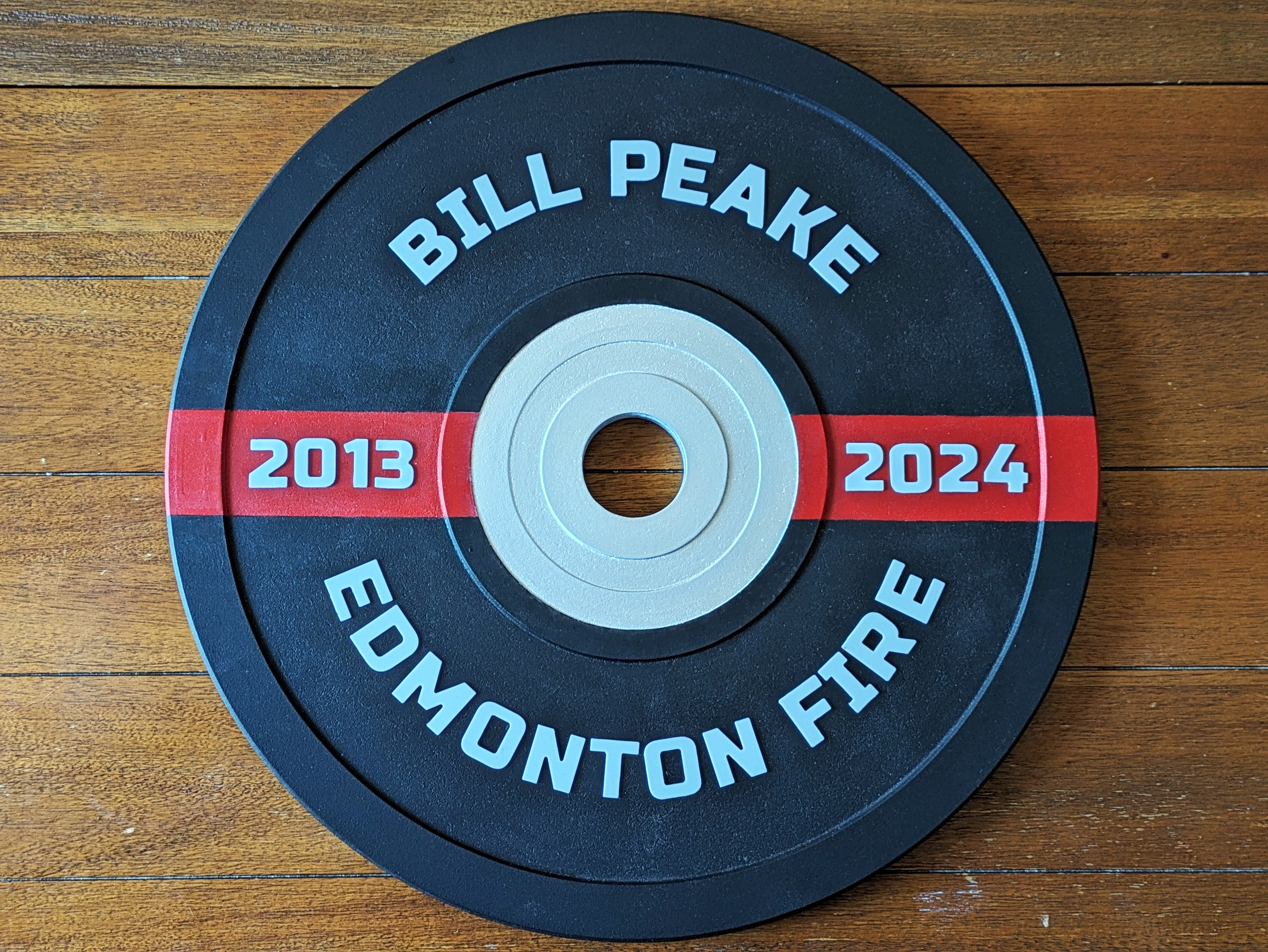 Finished custom bumper plate sign