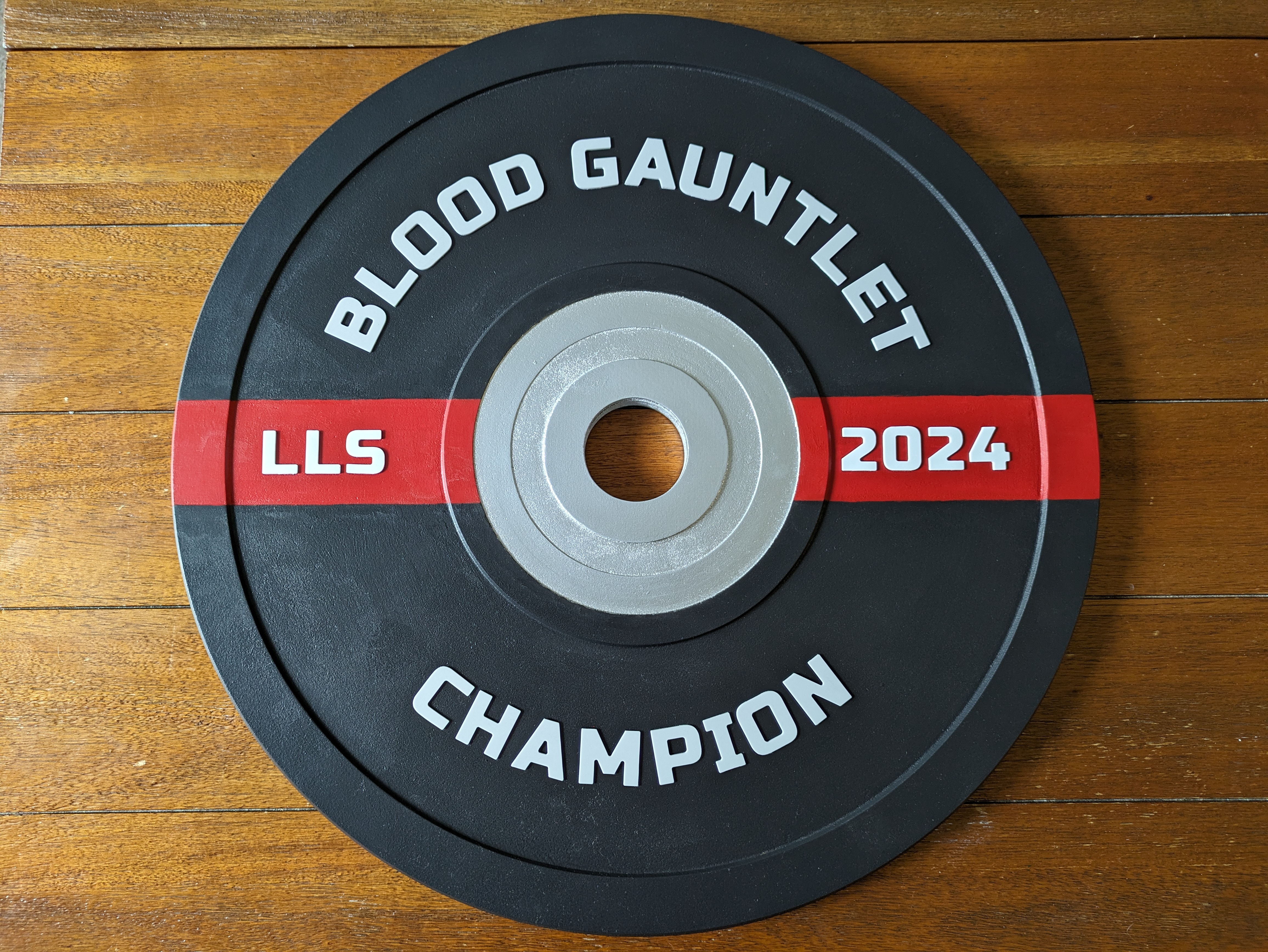 Finished custom bumper plate sign