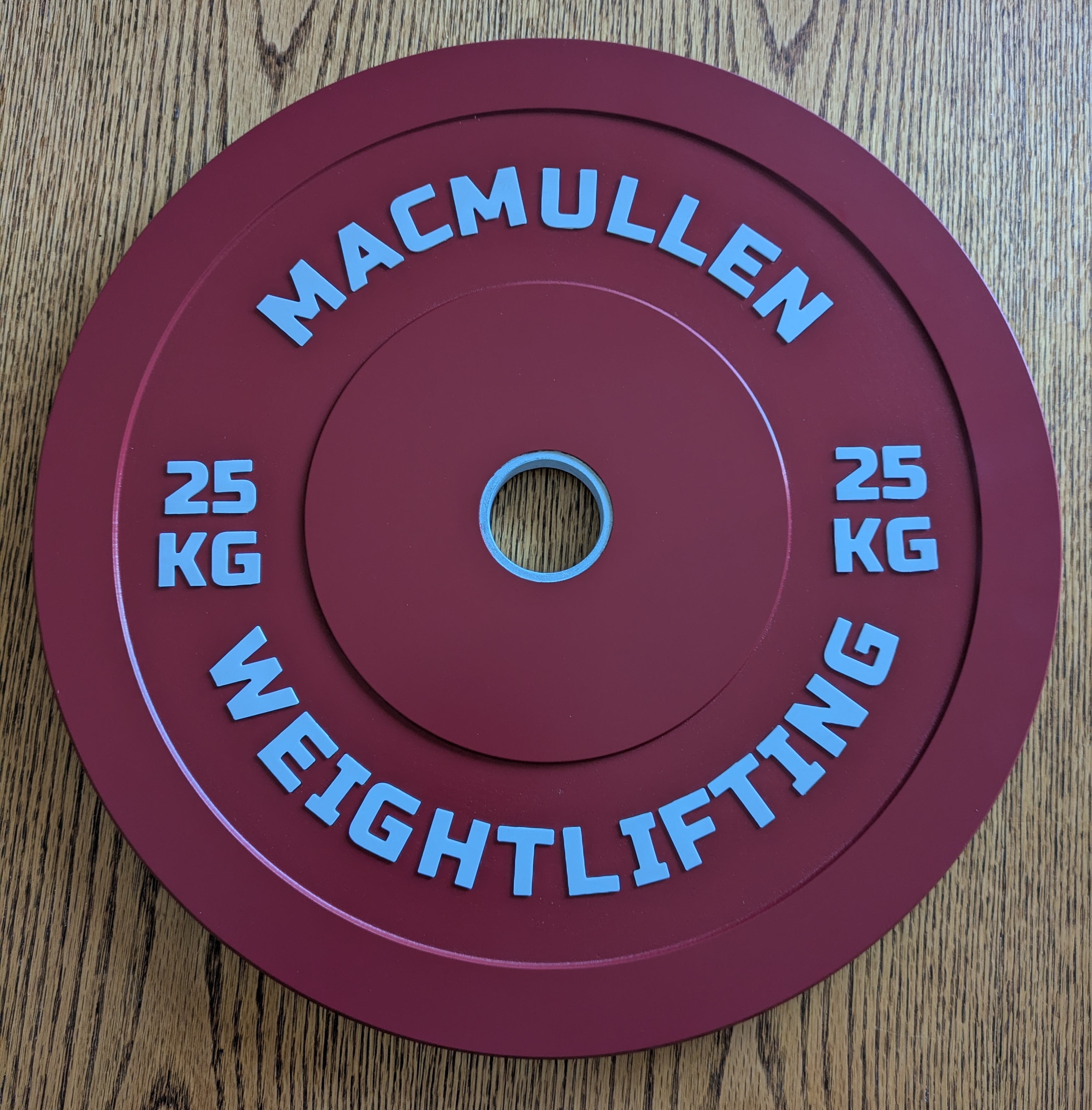 Finished custom bumper plate sign