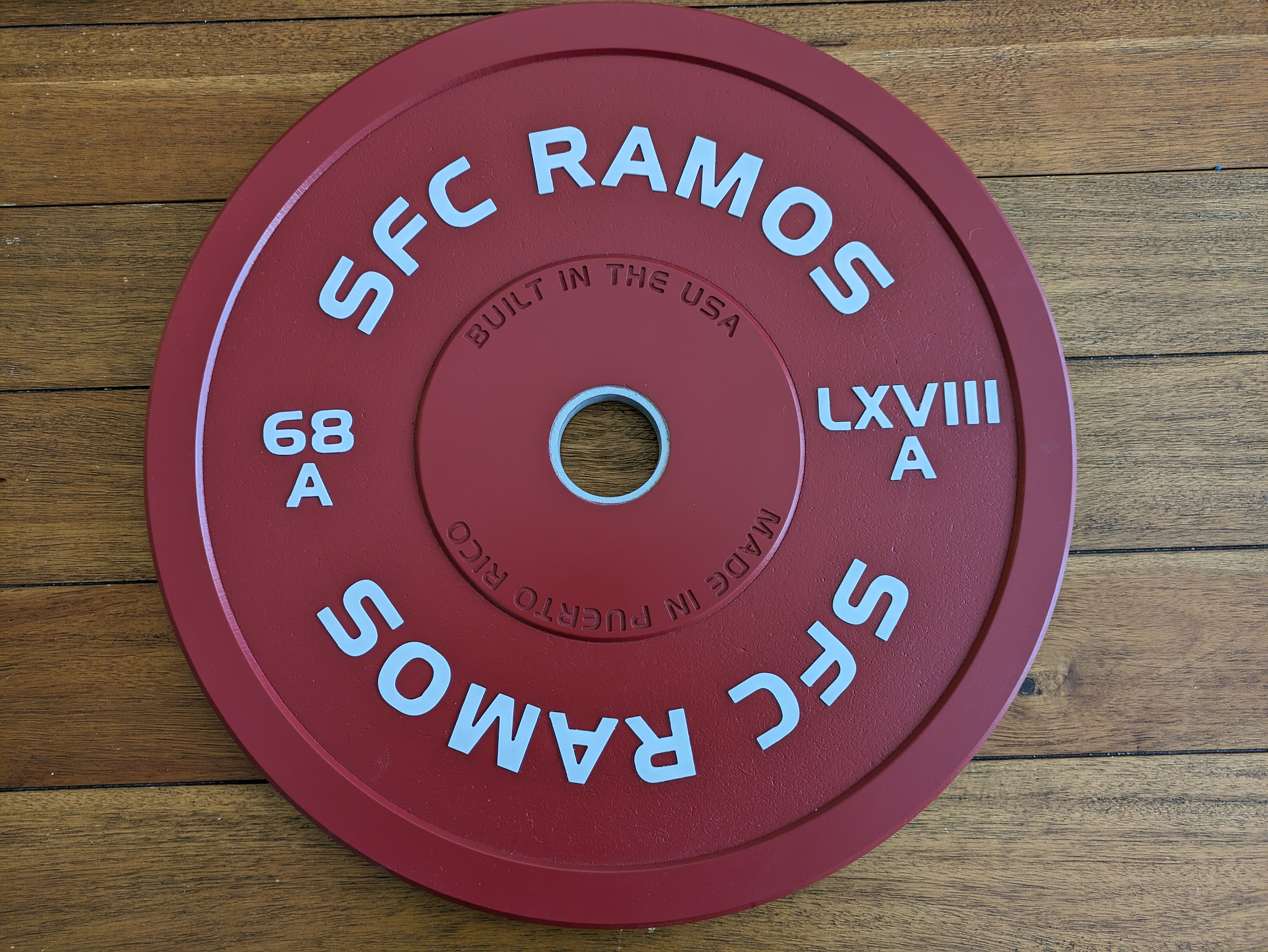 Finished custom bumper plate sign